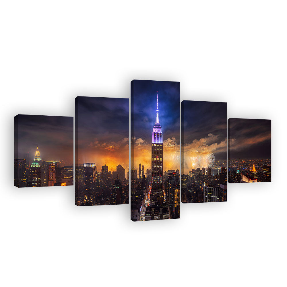 Empire State Building Night View Canvas Wall Art