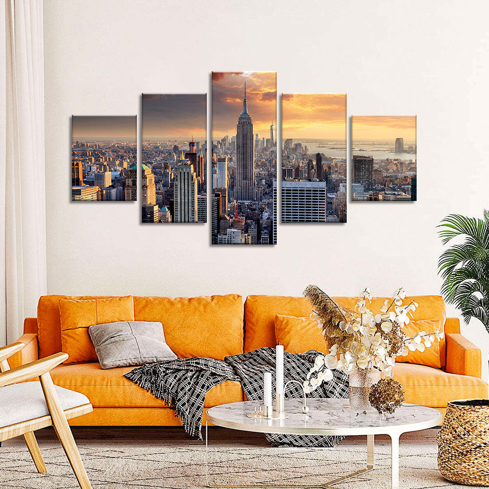 Empire State Building Skyline Canvas Wall Art