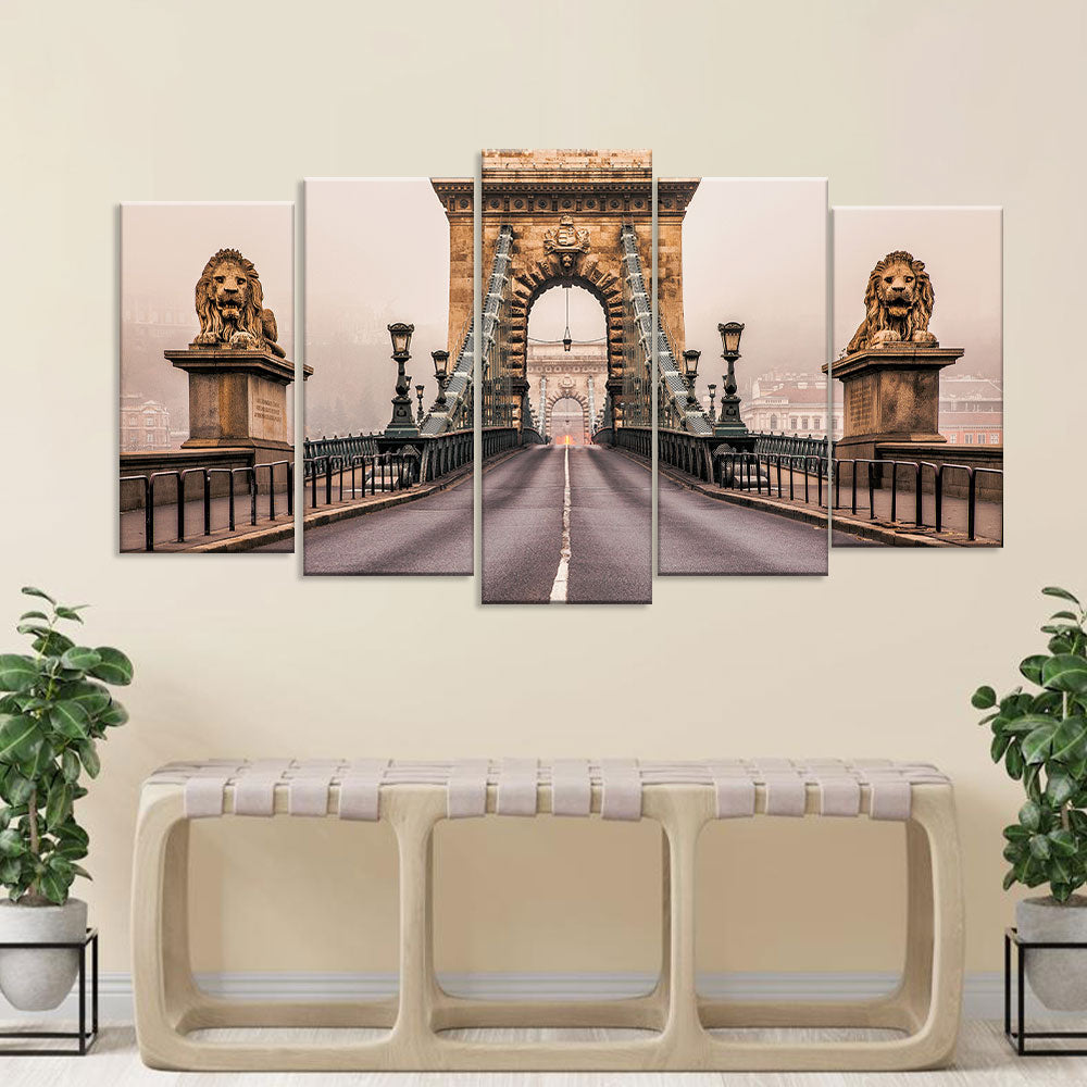 Featuring the Iconic Szechenyi Chain Bridge Canvas Wall Art