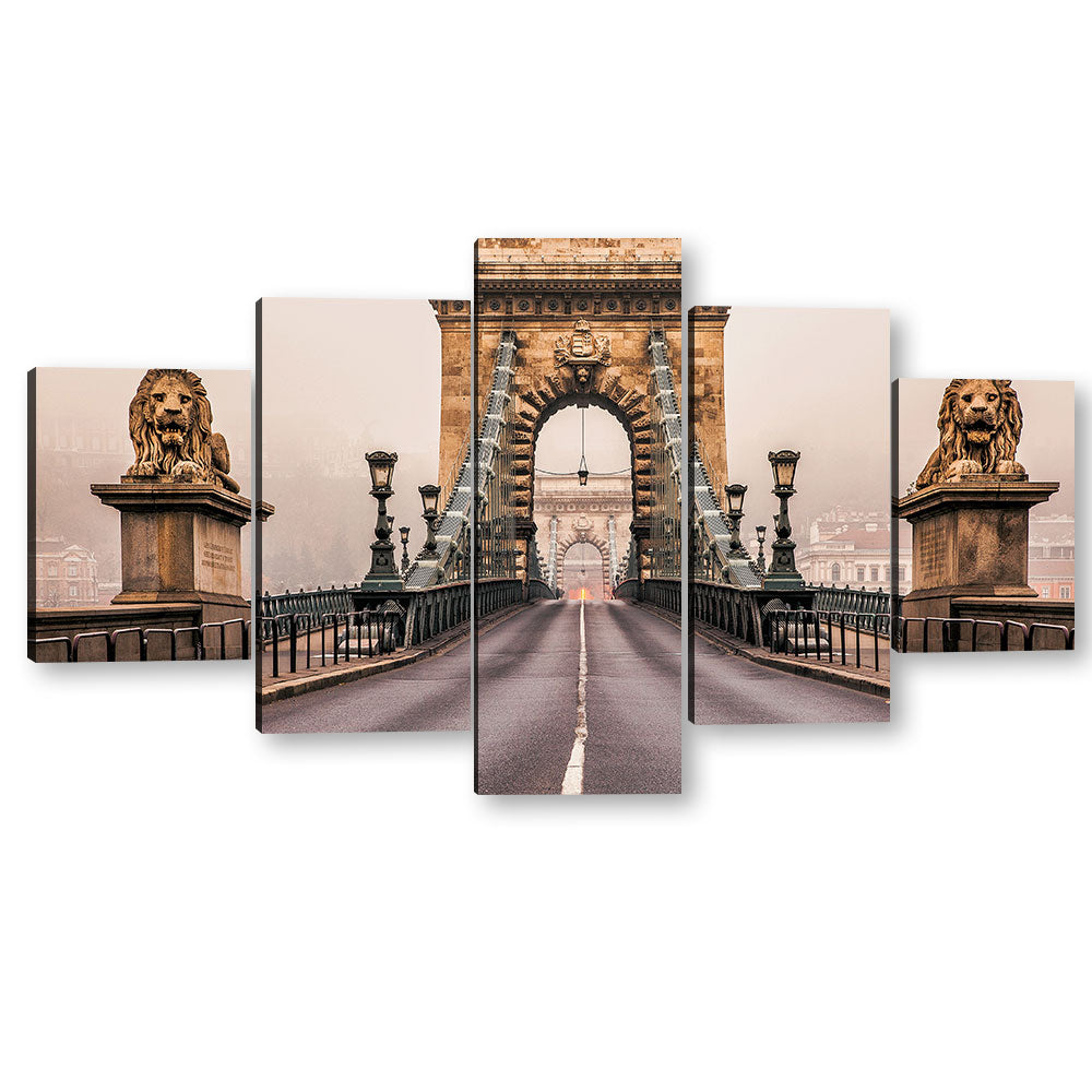 Featuring the Iconic Szechenyi Chain Bridge Canvas Wall Art