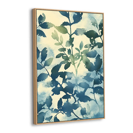 Ethereal Blue Foliage Canvas Wall Art