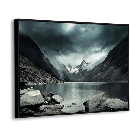 Ethereal Mountain Lake A Serene Wilderness - Canvas Wall Art