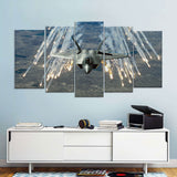 F-22 Raptor Flares Canvas Wall Art