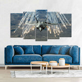 F-22 Raptor Flares Canvas Wall Art