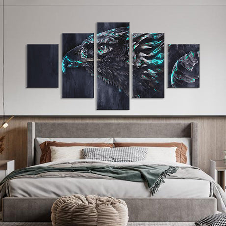 Fantasy Black Eagle Canvas Wall Art