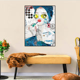 Fashion Smoking Girl Collage Art Graffiti Canvas Wall Art