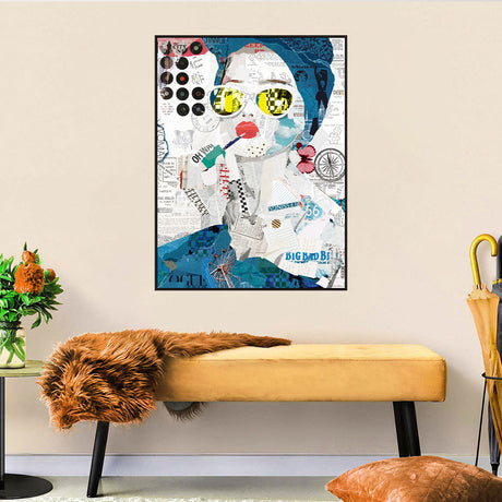 Fashion Smoking Girl Collage Art Graffiti Canvas Wall Art