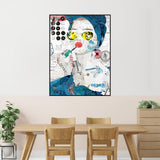 Fashion Smoking Girl Collage Art Graffiti Canvas Wall Art