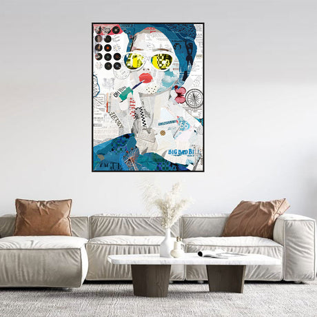 Fashion Smoking Girl Collage Art Graffiti Canvas Wall Art