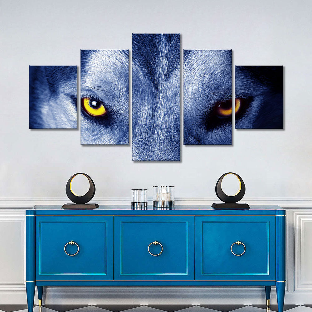 Fierce Wolf Eyes Canvas Wall Art