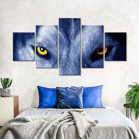 Fierce Wolf Eyes Canvas Wall Art