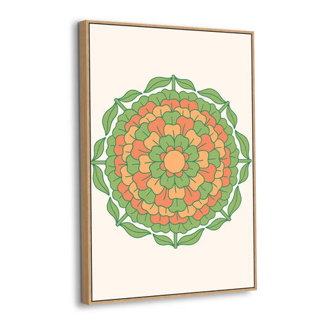 Floral Harmony Mandala Canvas Wall Art