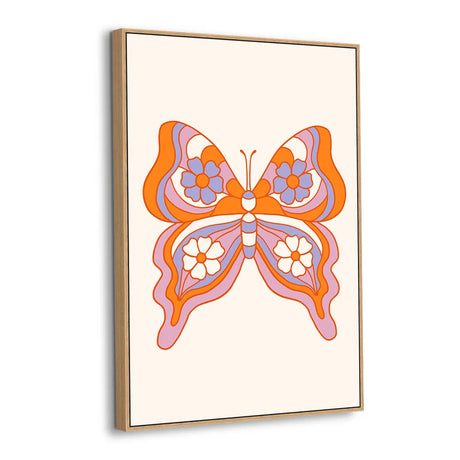Flower Wings Butterfly Canvas Wall Art
