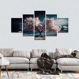 Flowering Tree Under a Dramatic Sky Canvas Wall Art