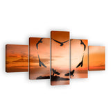 Serene Sunset Bird Canvas Wall Art