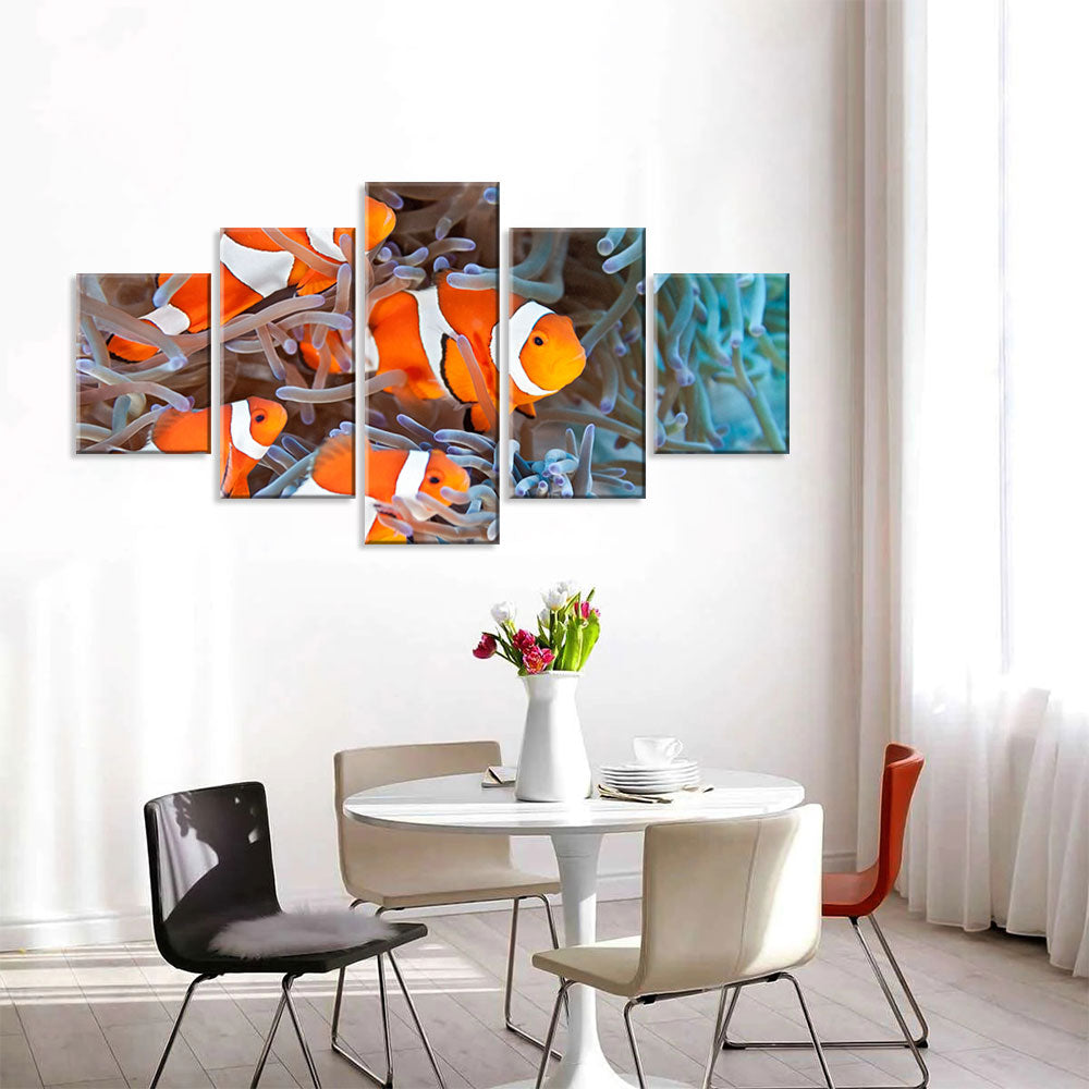 Multi-Panel Clownfish Canvas Wall Art