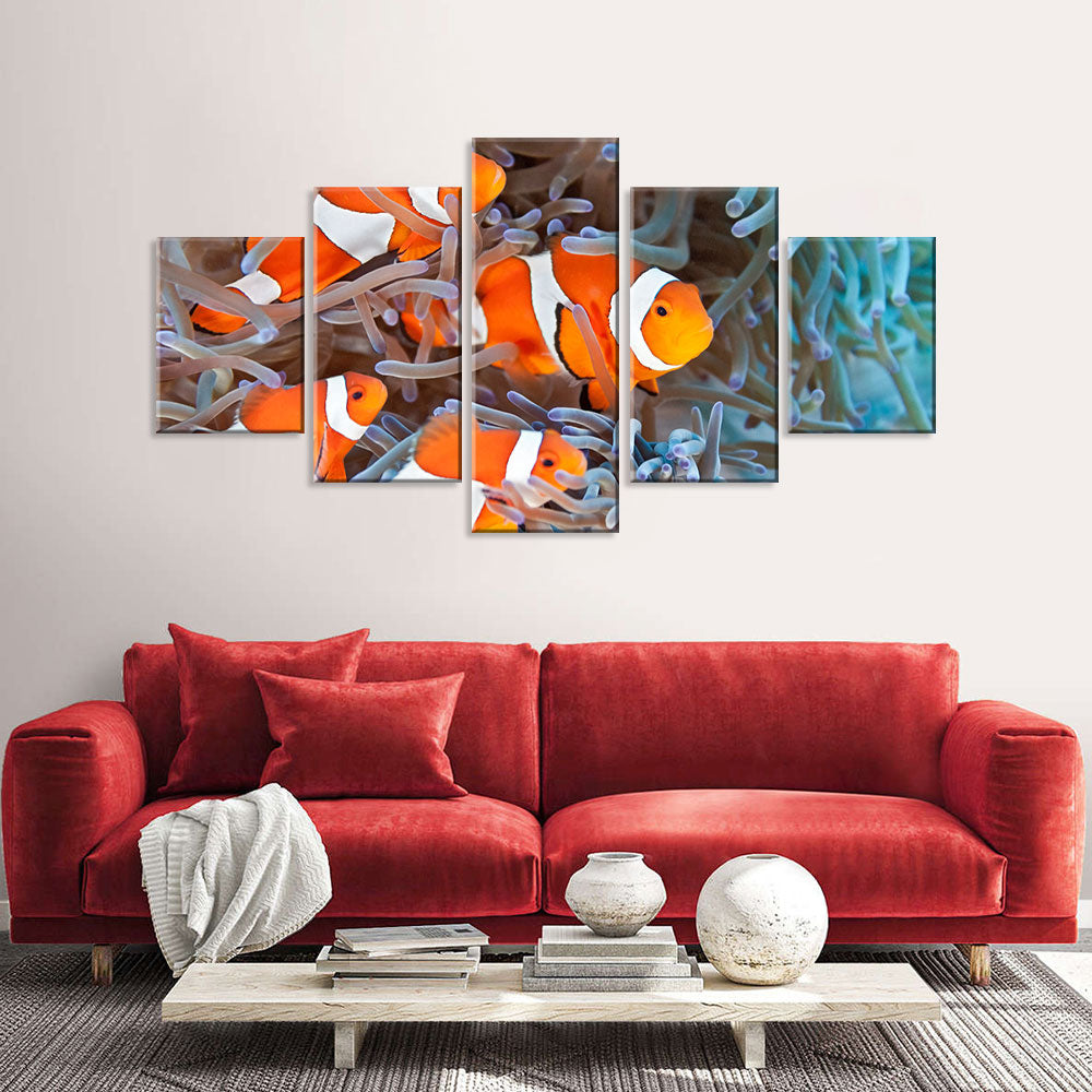 Multi-Panel Clownfish Canvas Wall Art