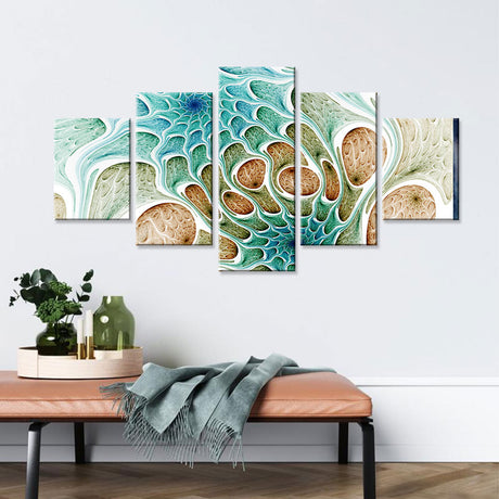 Fractal Sea Creatures Pattern Canvas Wall Art