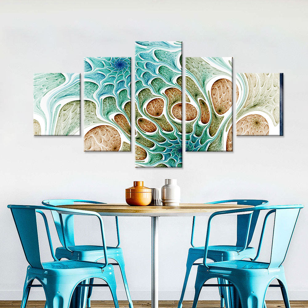 Fractal Sea Creatures Pattern Canvas Wall Art