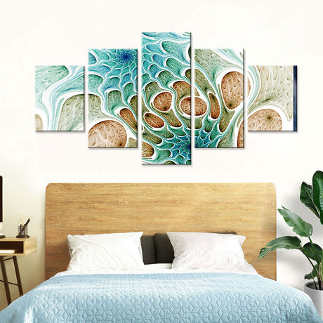 Fractal Sea Creatures Pattern Canvas Wall Art