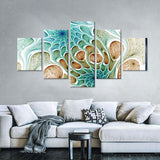 Fractal Sea Creatures Pattern Canvas Wall Art