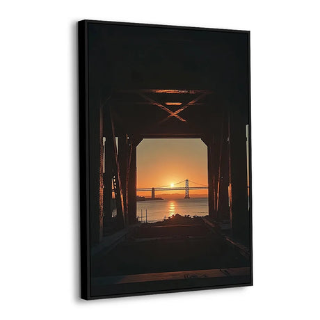 Framed Horizon Sunset Canvas Wall Art