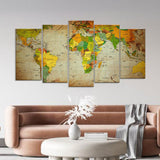 Geography World Map Canvas Wall Art