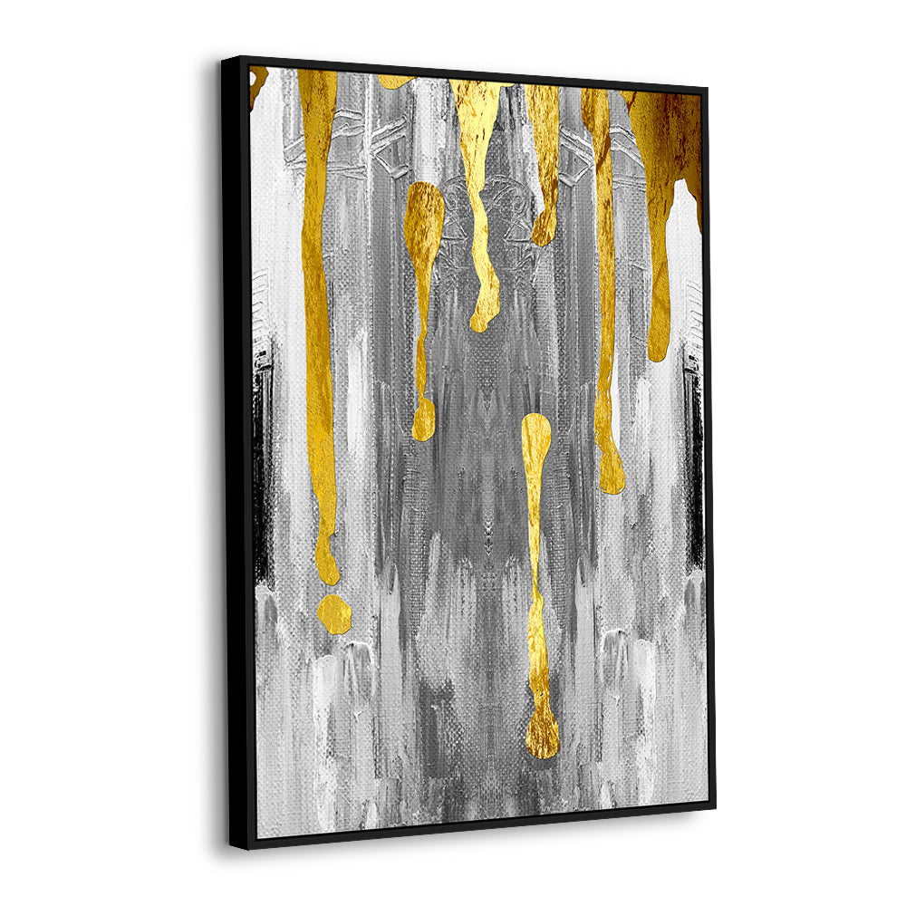 Gilded Drip Abstract Canvas Art