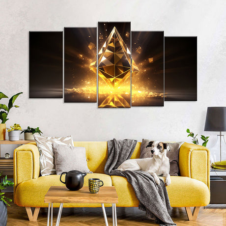 Gold Ethereum Canvas Wall Art