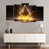 Gold Ethereum Canvas Wall Art