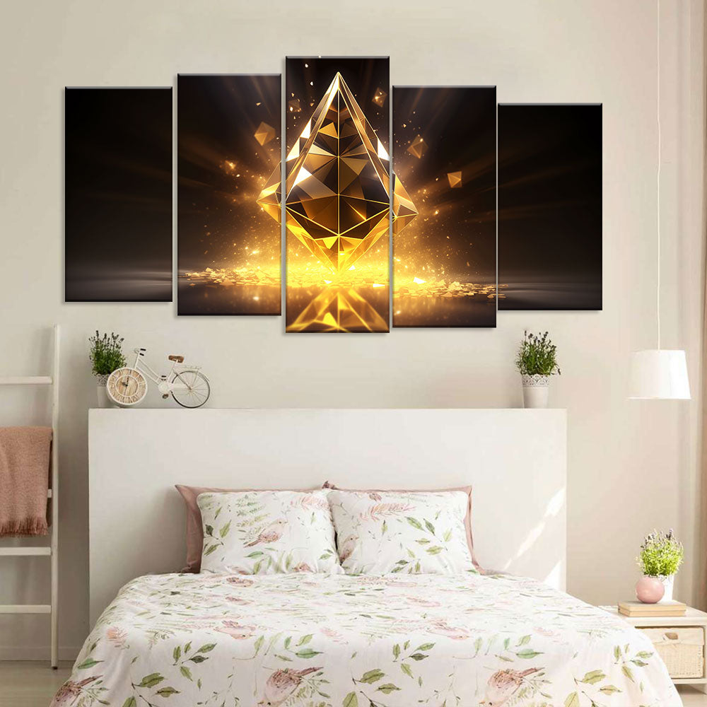 Gold Ethereum Canvas Wall Art