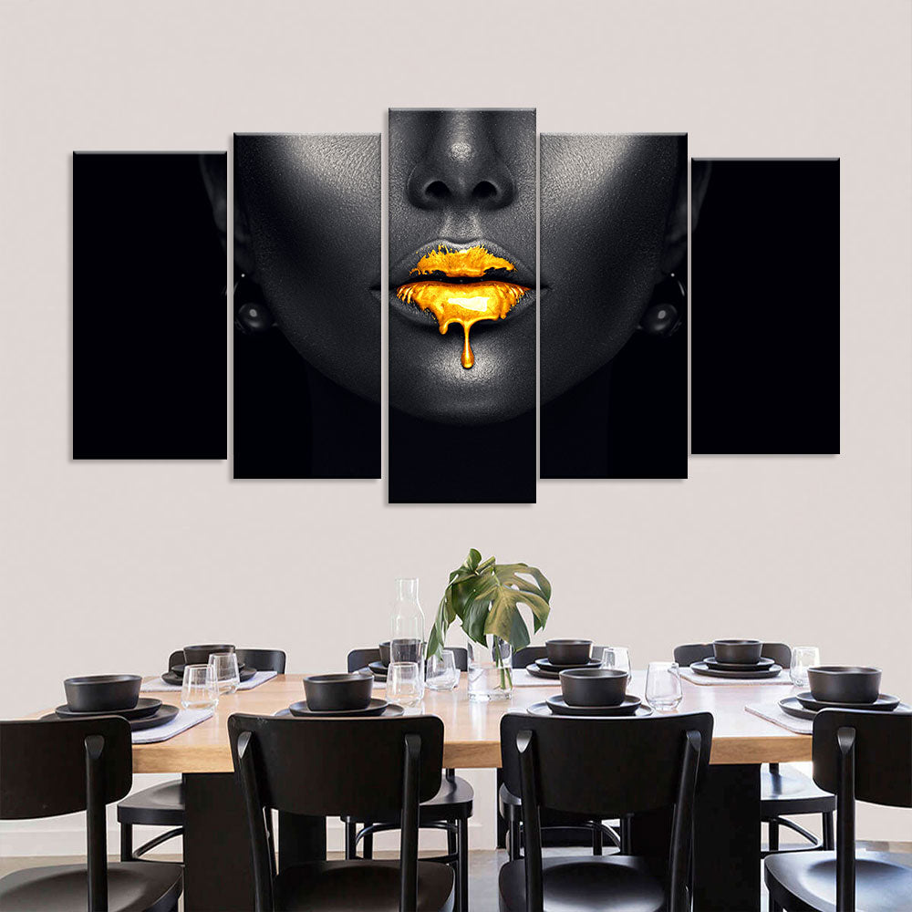 "Golden Drip Glam" Canvas Wall Art