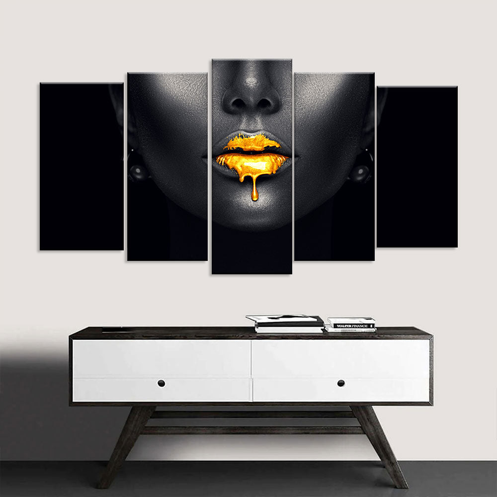 "Golden Drip Glam" Canvas Wall Art