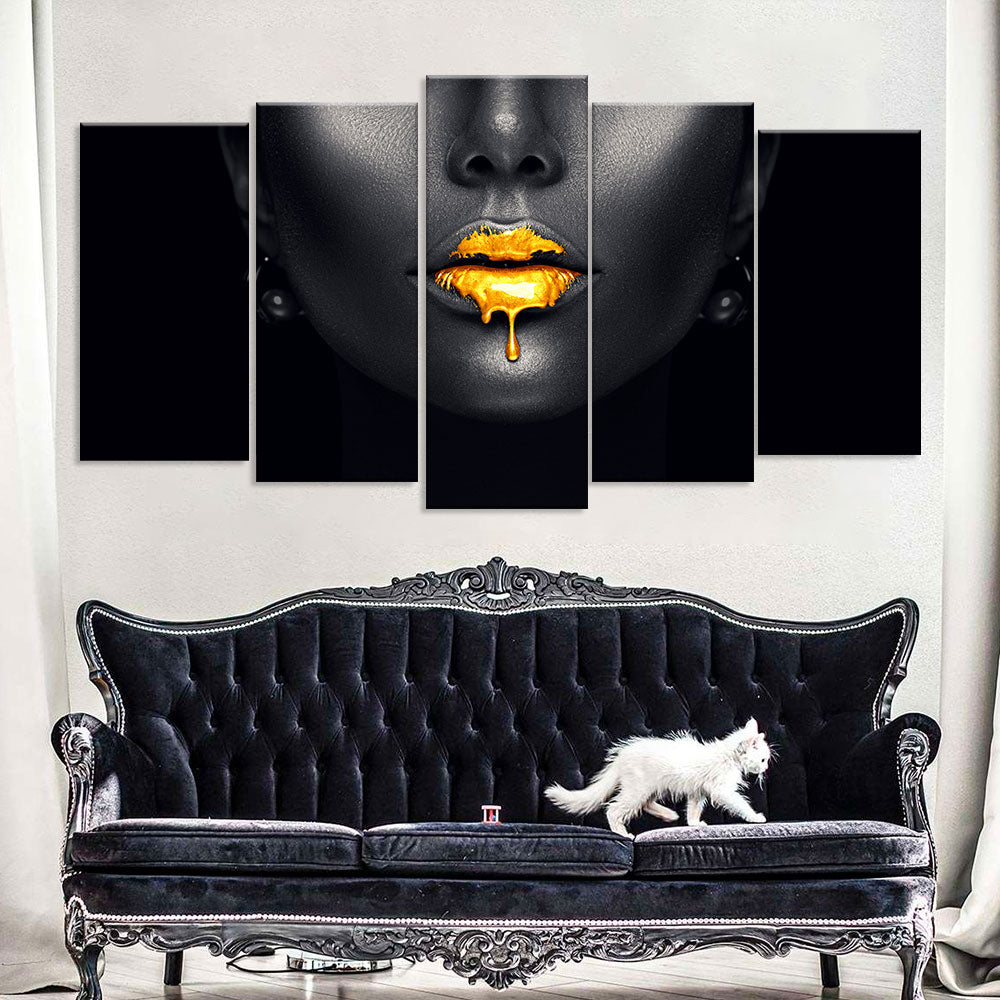 "Golden Drip Glam" Canvas Wall Art