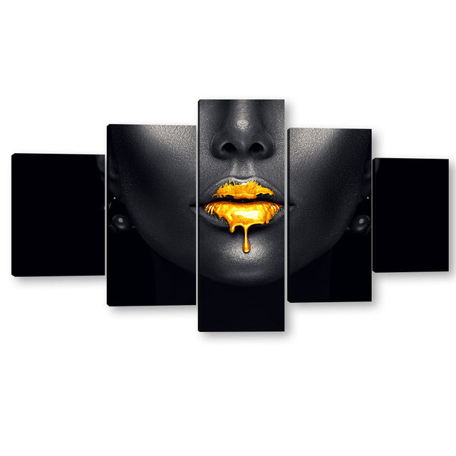 "Golden Drip Glam" Canvas Wall Art