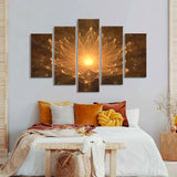 "Golden Lotus Glow" Canvas Wall Art