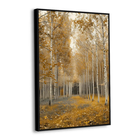 Golden Birch Forest Canvas Wall Art