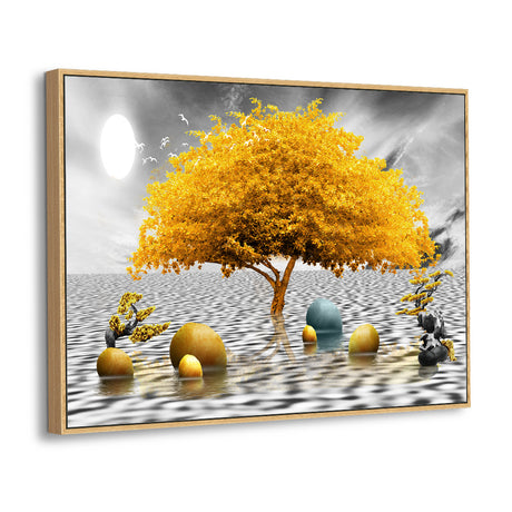 Golden Dream - Surreal Tree Canvas Wall Art