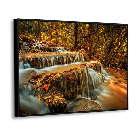 Golden Drift Waterfall Canvas Wall Art