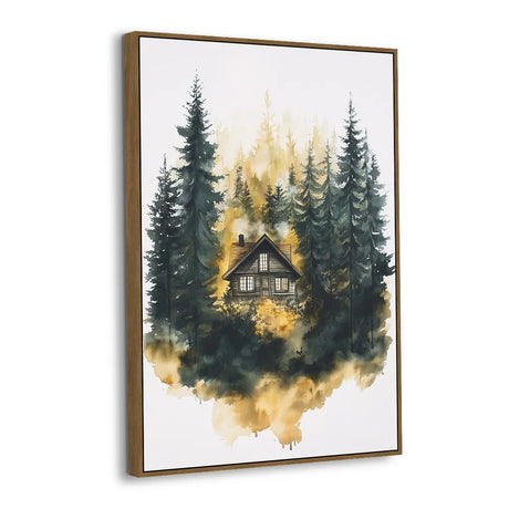 Golden Forest Retreat Canvas Wall Art