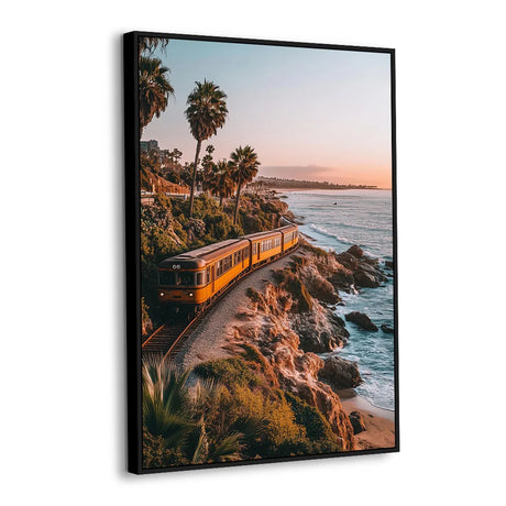 Golden Hour Train Ride - Canvas Wall Art