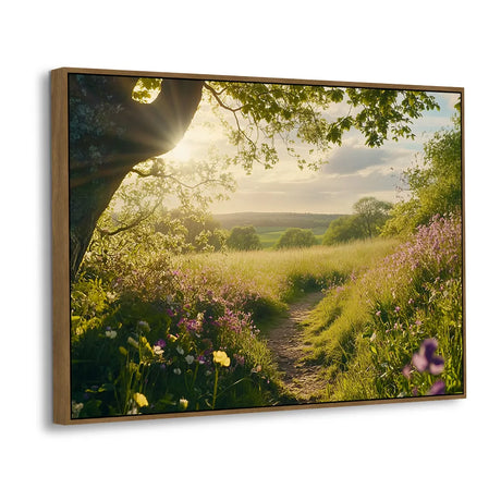 Golden Meadow Pathway Canvas Wall Art