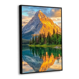 Golden Mountain Reflection Canvas Wall Art
