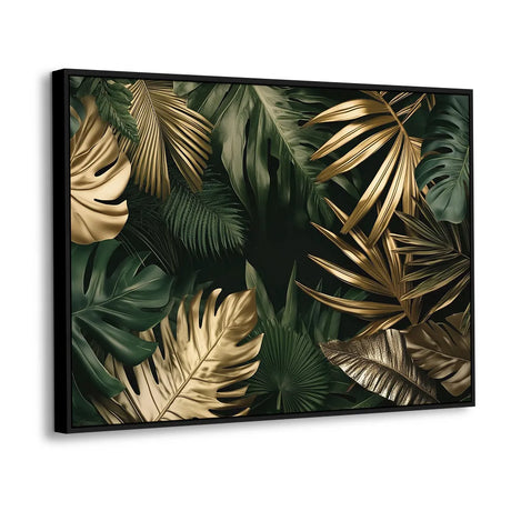 Golden Tropical Elegance Canvas Wall Art