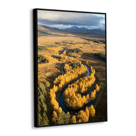 Golden Valley Meandering River Canvas Wall Art