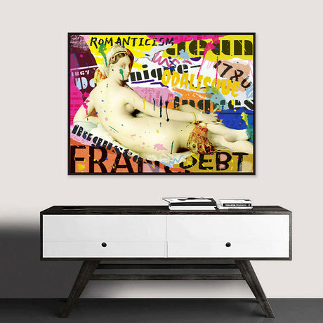 Gorgeous Naked Girl Graffiti Canvas Wall Art