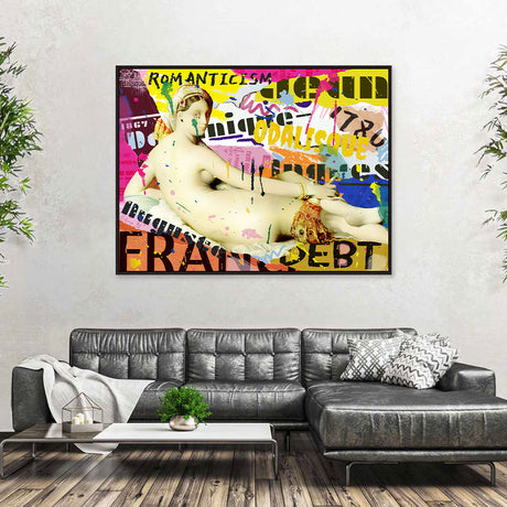 Gorgeous Naked Girl Graffiti Canvas Wall Art