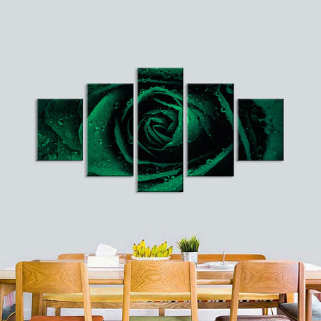 Green Rose Canvas Wall Art