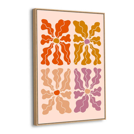 Groovy Bloom Quartet Canvas Wall Art