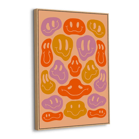 Groovy Mood Faces Canvas Wall Art